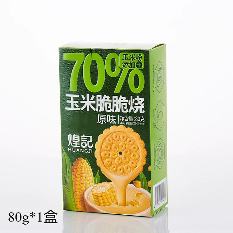 煌记玉米脆脆烧椒原味玉米饼干 80g*1盒