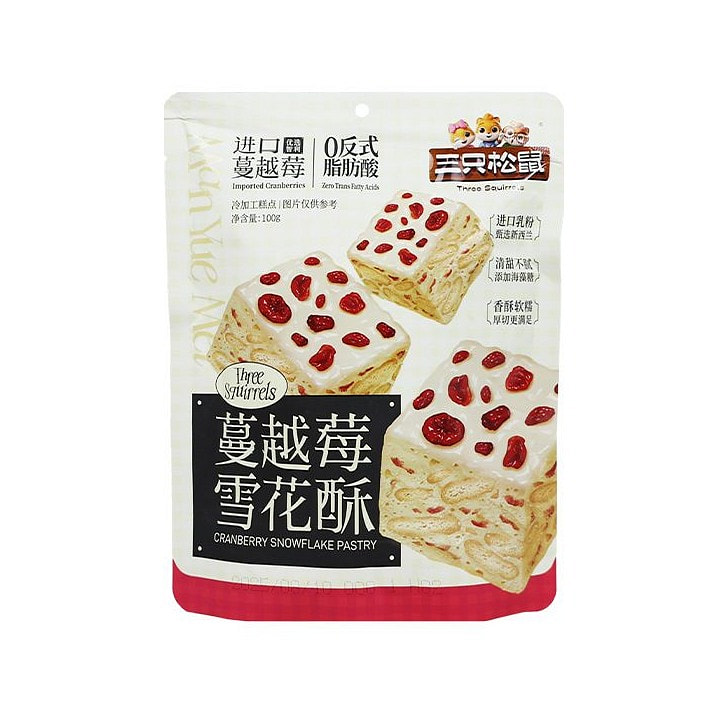 三只松鼠雪花酥蔓越莓味休闲零食点心100g*1袋 100 克