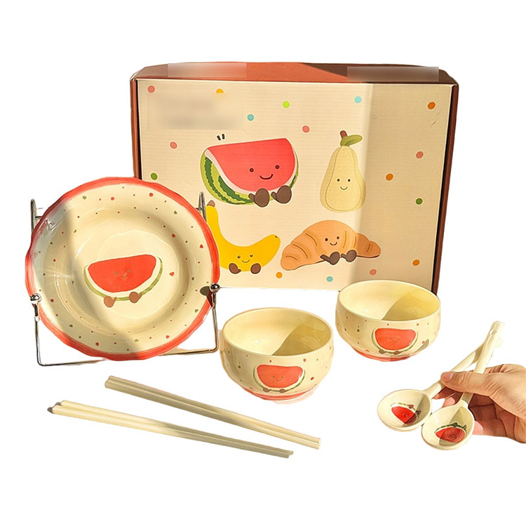 Tableware 2 bowls, 2 spoons, 2 chopsticks, 1 plate 1 each