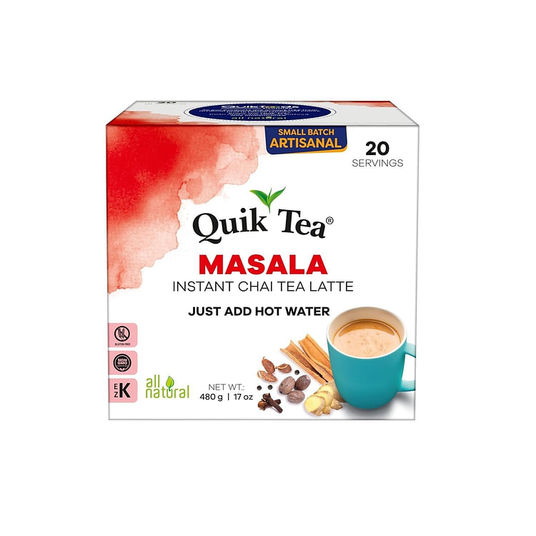 QuikTea 玛萨拉奶茶拿铁 - 20 包 1 盒