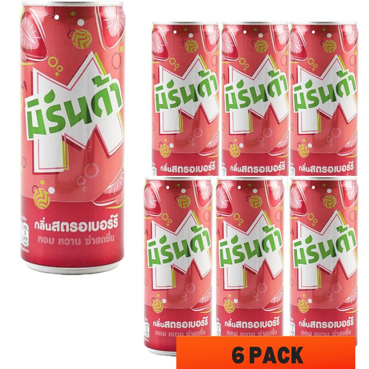 245ml*6袋泰国版美年达 碳酸汽水 草莓味