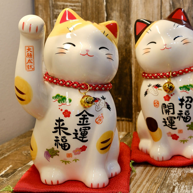 日本 药师窑招财猫M/S（礼盒装）-M（7613） 1 个