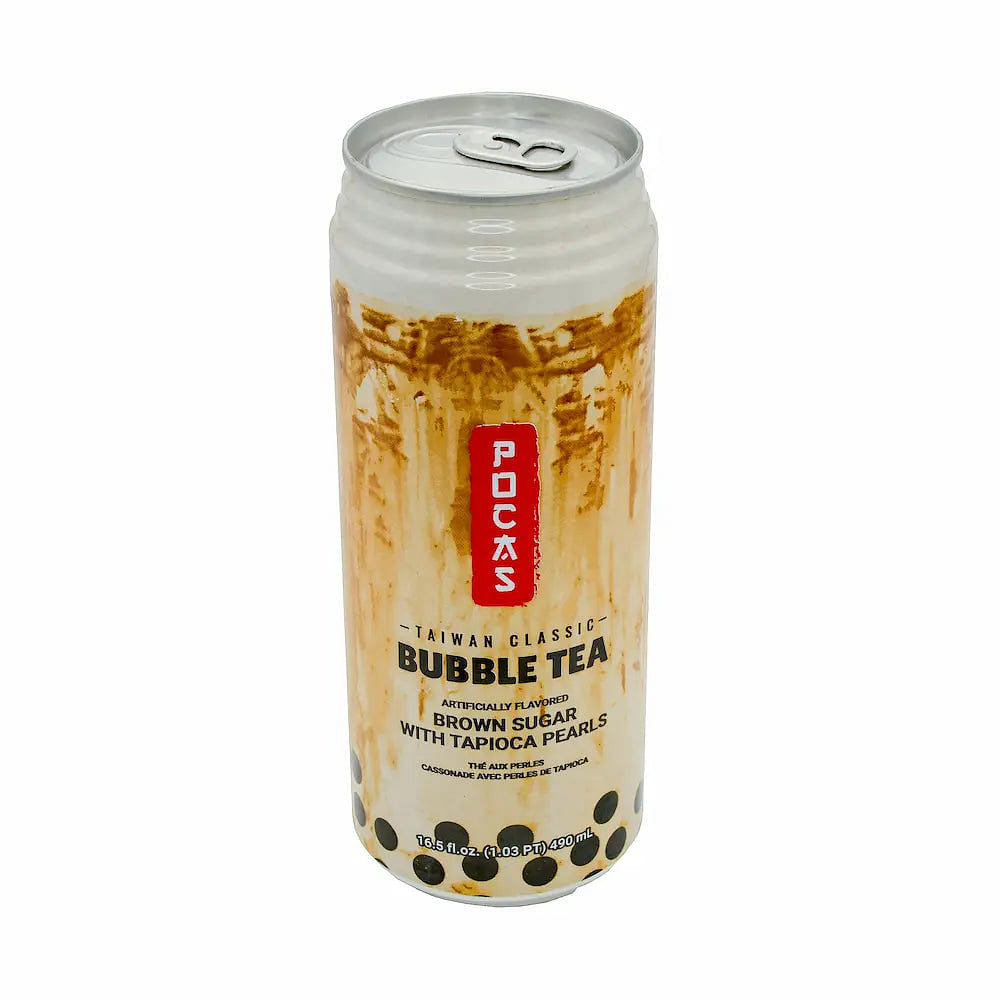 Pocas Bubble Tea Brown Sugar with Tapioca Pearls 16.5 oz – Case – 24 Units 1 each