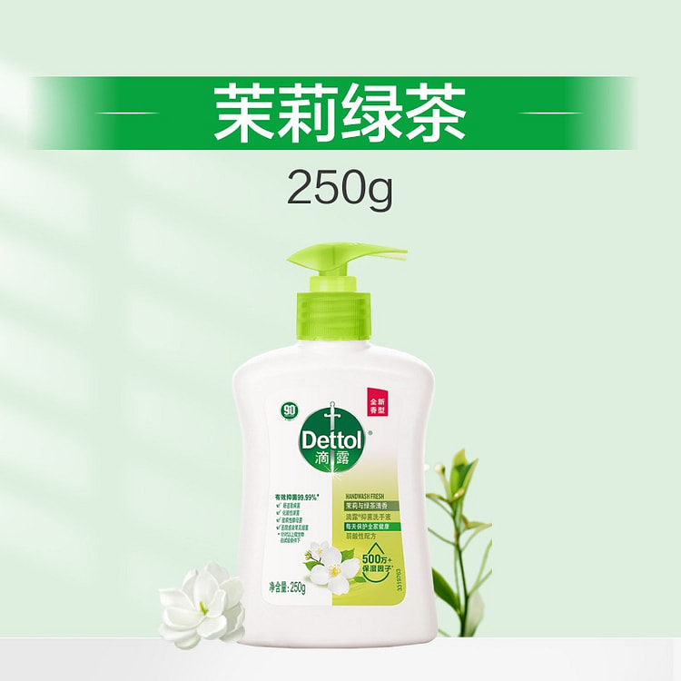 滴露茉莉绿茶抑菌洗手液滋润清洁250g 250 克