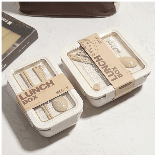 Japanese-style microwave lunch box office worker girls wheat straw bento box 1 each