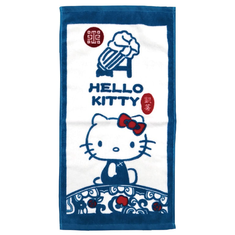 Hello Kitty Blue National Palace Museum Style Towel 27*54cm 80 g