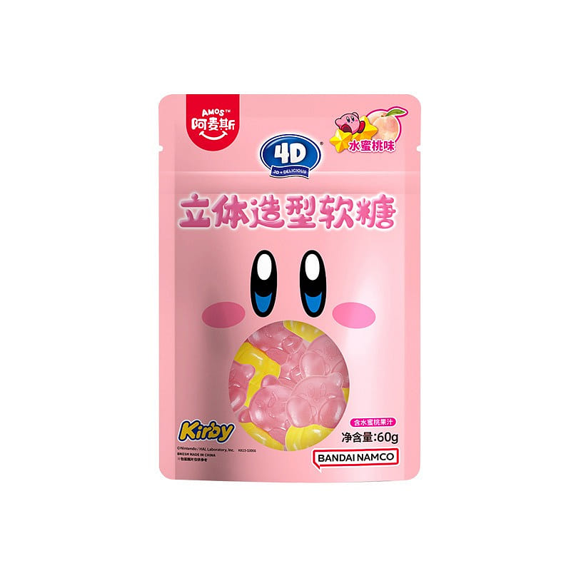4D Sanrio Shape Cartoon Sanrio Fruit Jelly-Peach Flavor Kirby 8 Bags 1 each