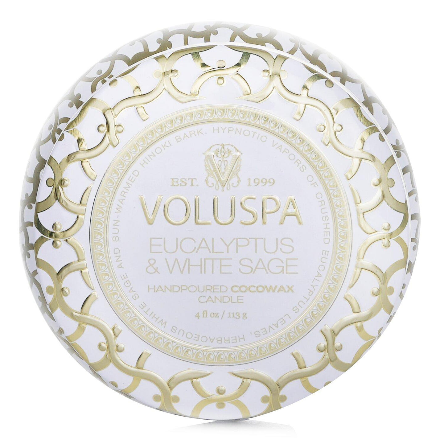 Voluspa Mini Tin Candle – Eucalyptus & White Sage 113g/4oz 113 g