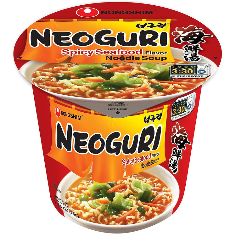 Nongshim Neoguri Cup, Spicy Seafood, 6 Pack 1 each