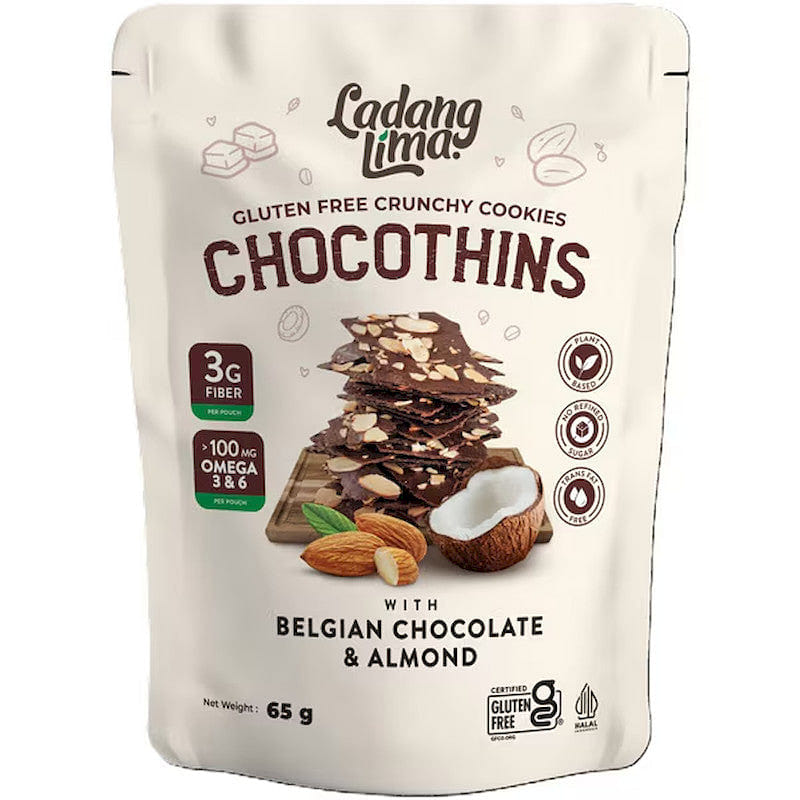 Ladang Lima Gluten-Free Choco Thins Cookie 65g 1 each