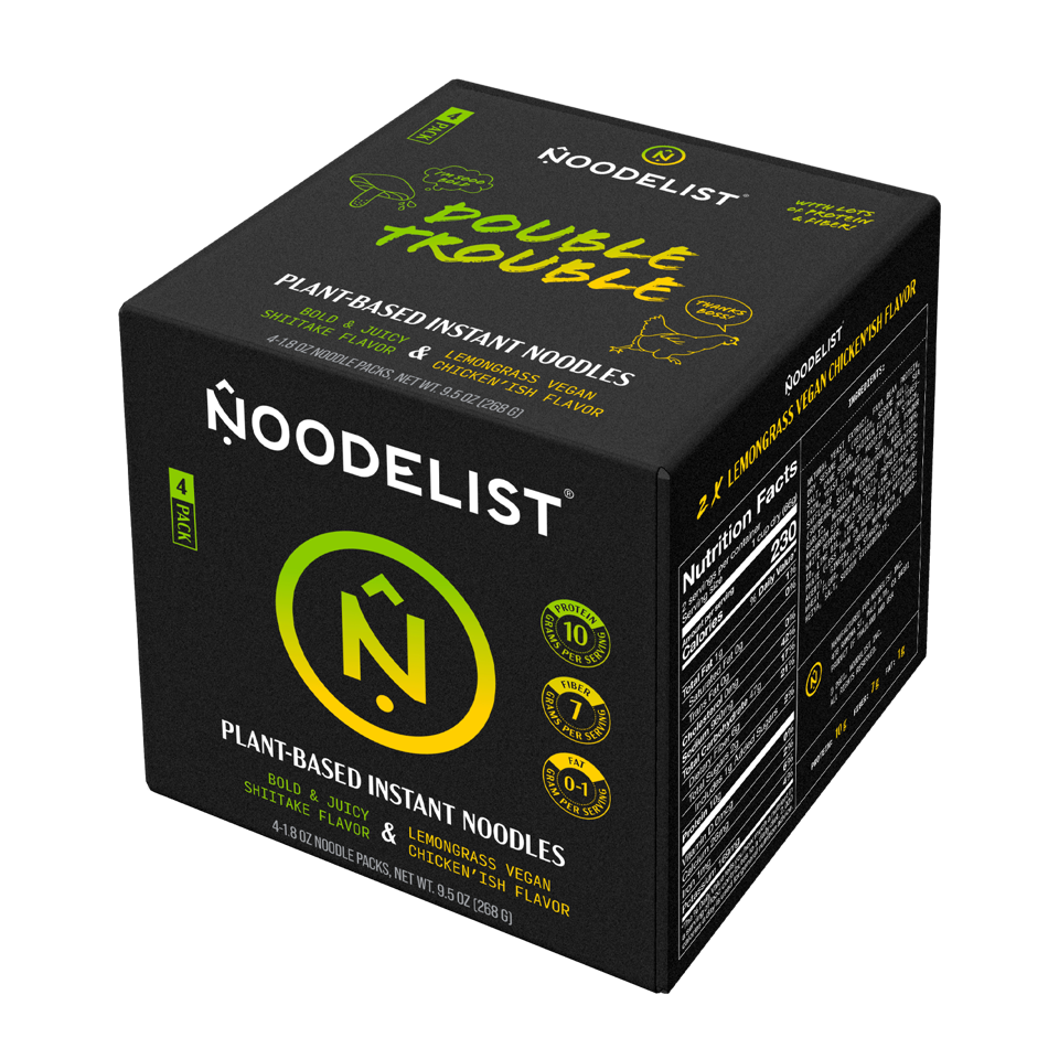 Noodelist Plant-Based Instant Noodles, 4-Pack Sampler 9.5 oz