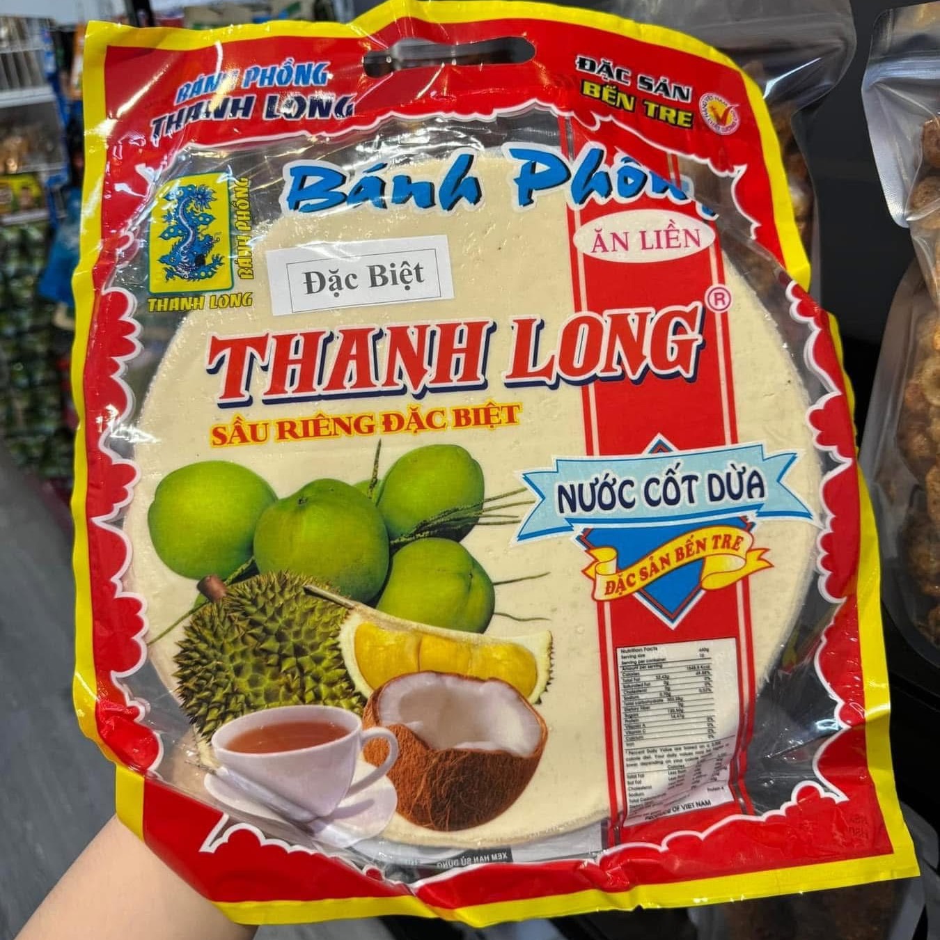 Thanh Long Durian Rice Paper - Ben Tre Specialty 320 g