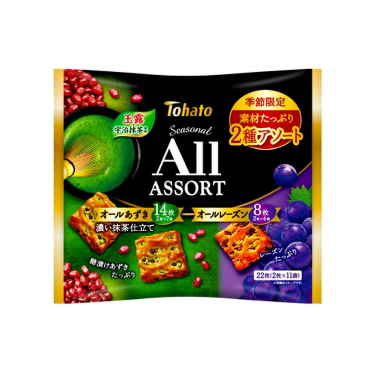 東ハト オールアソート あずき＆レーズン ファミリーサイズ 22枚 1 各