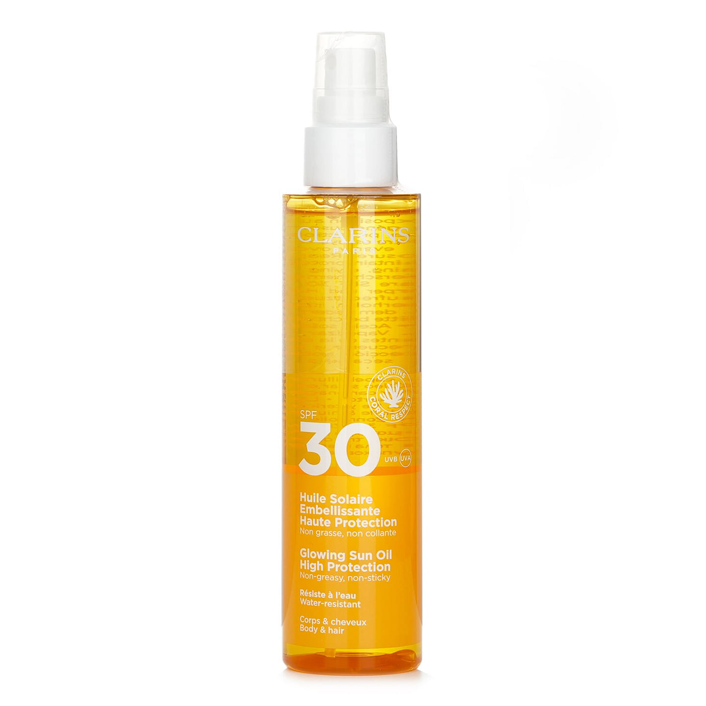 Clarins Glowing Sun Protection Body Oil SPF 30 Highly Protective Nourishing Dry Oil 150ml/5oz 150 ml