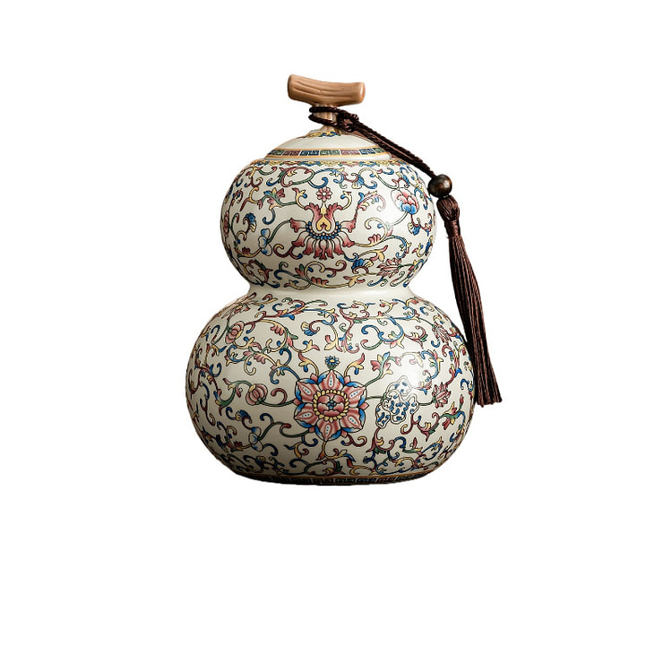 一品仟堂 珐琅彩葫芦茶叶罐带盖 11.5*16厘米 1 盒