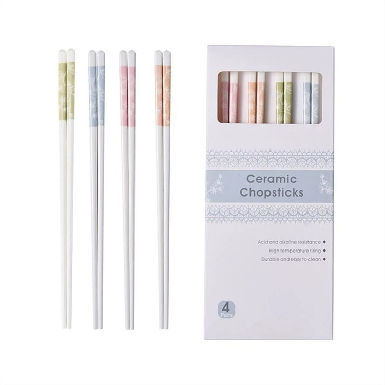 客满多 陶瓷筷子抑菌防霉耐高温骨瓷 4双装 1 份