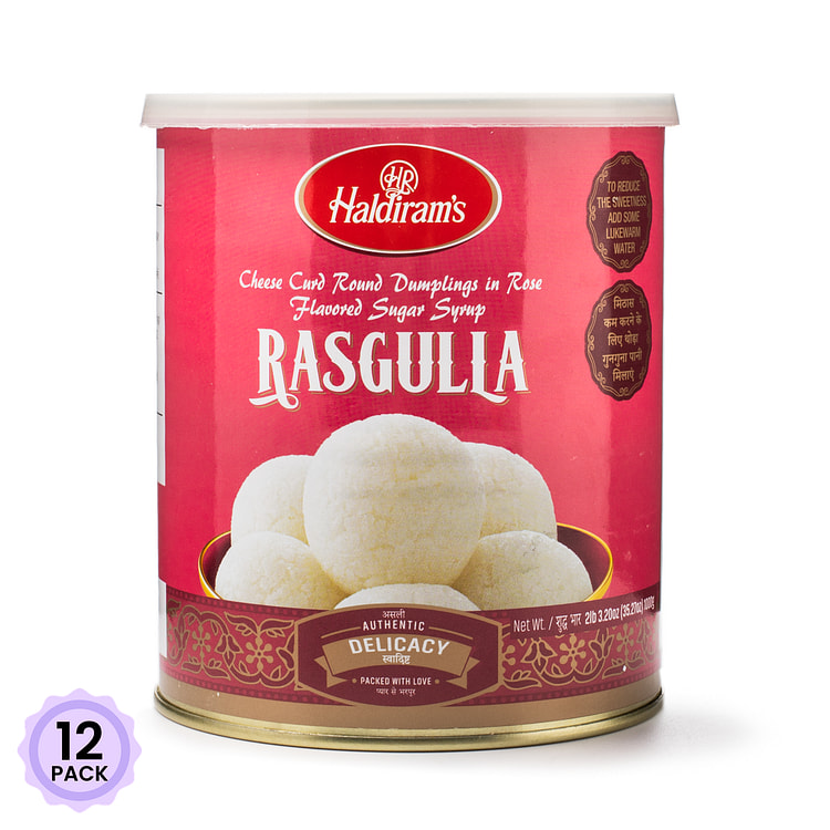 Haldiram's 经典印度甜汤圆 Rasgulla 1000 克*12 包