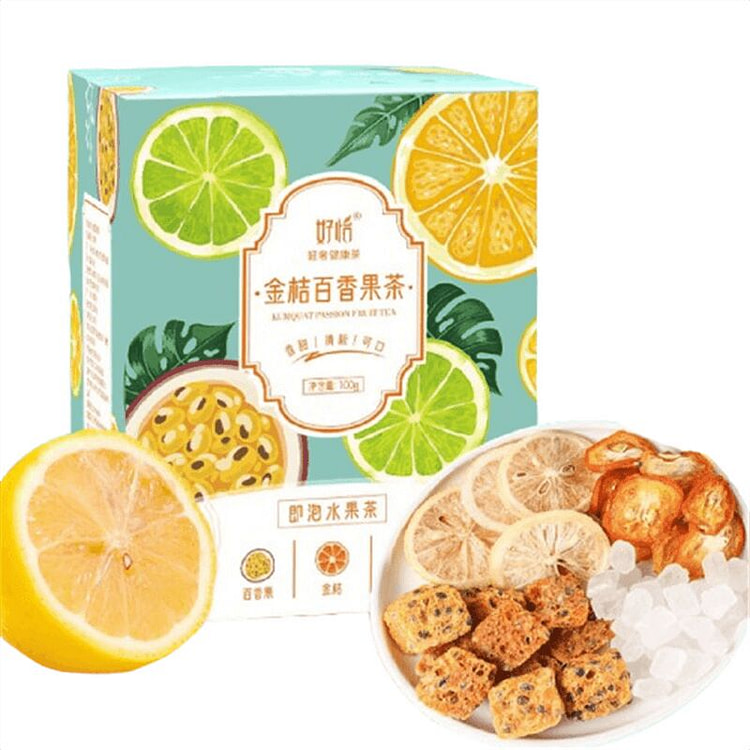 金桔百香果茶 冻干柠檬片蜂蜜水果茶青桔柑20g*5 100 克