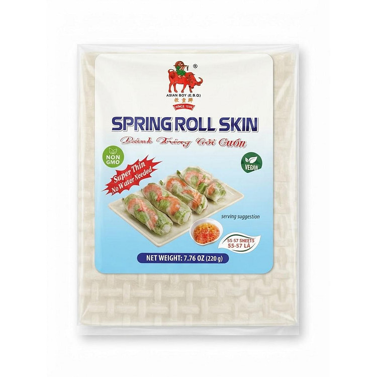 Asian Boy Square Spring Roll Wrapper 7.76 oz 220 g