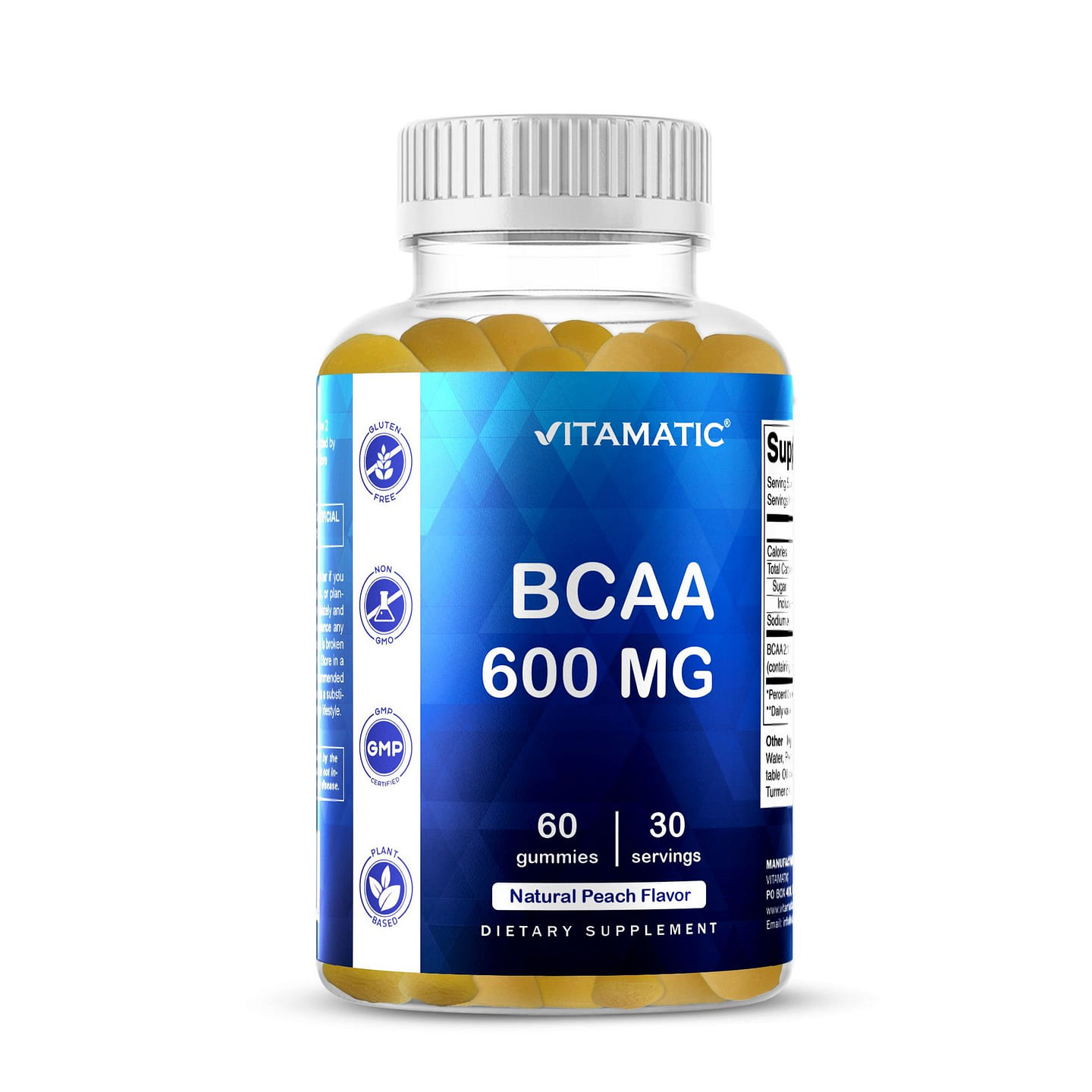 BCAA 600mg - 60 Vegan Pectin Based Gummies 1 each