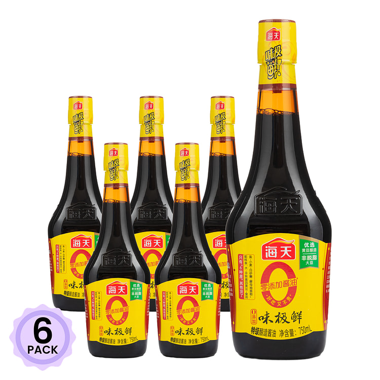 海天 0添加味极鲜 750 毫升*6 包