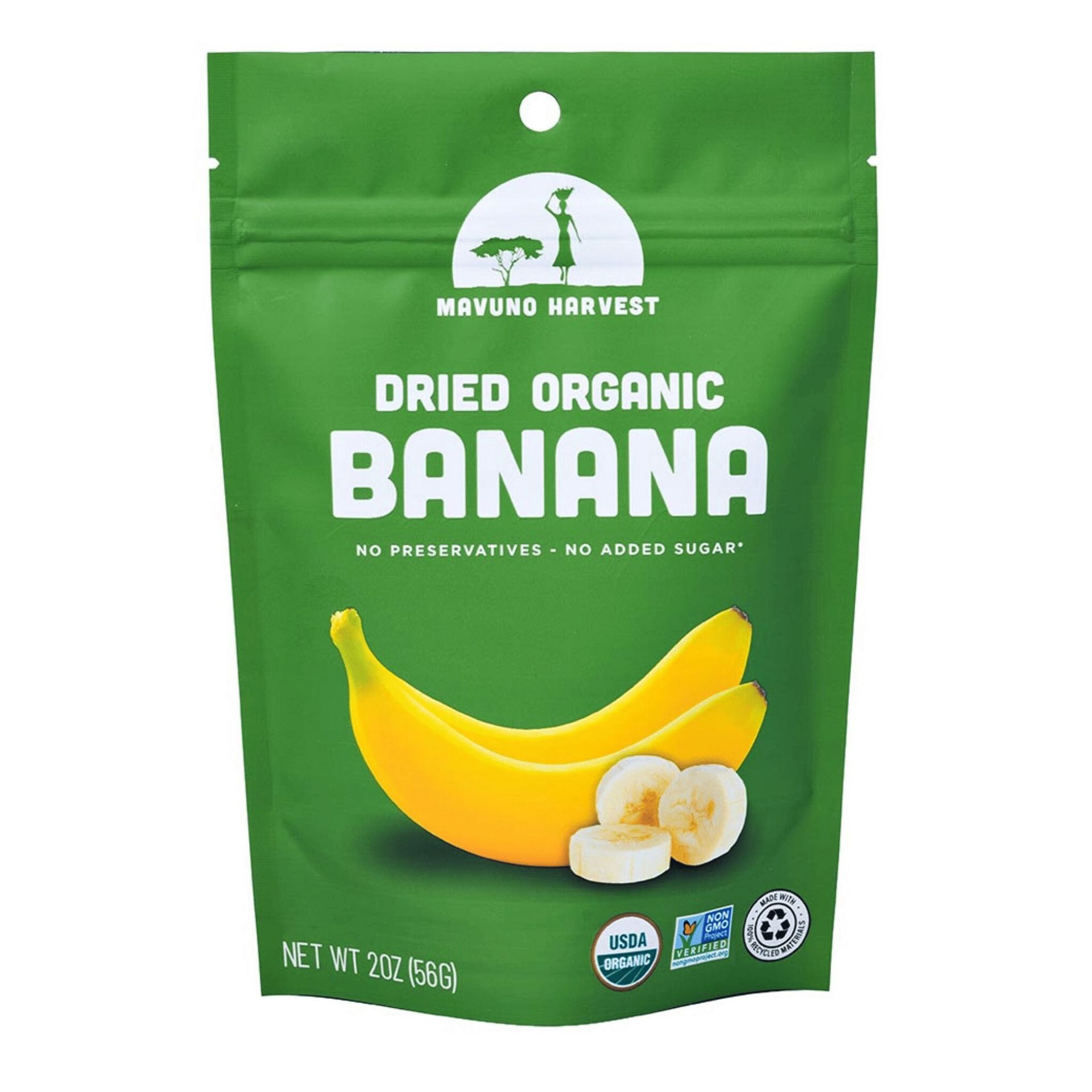 Organic Dried Banana | 2 oz (6 bags) 1 each