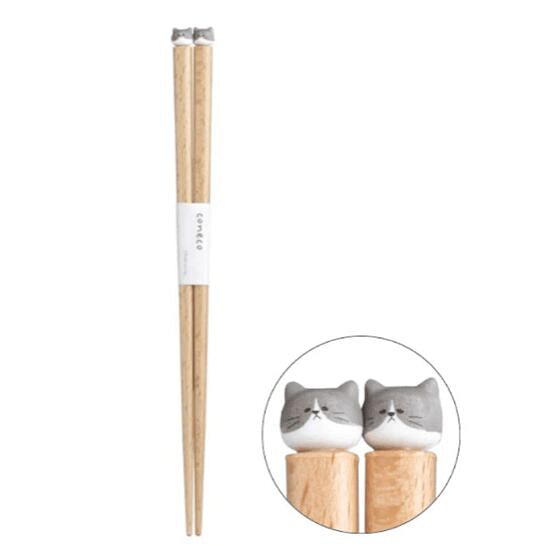 日本 Coneco 22cm可爱小猫筷子 - 灰色 1 个