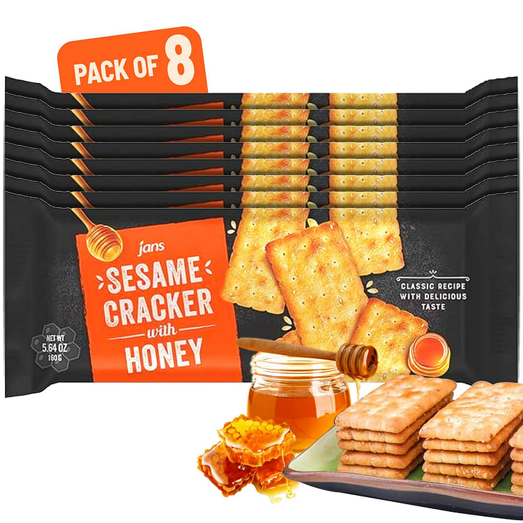 Jans - Bánh quy mè mật ong, 160g, Hộp 8 gói 5.64 oz*8 gói
