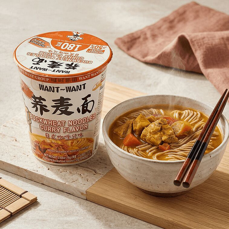 Want Want Buckwheat Noodles Curry - 76g x 6 Packs 76 g