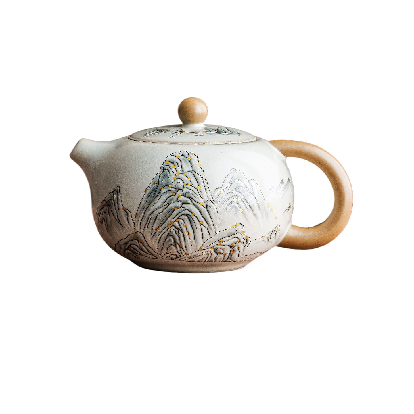 Qianli Jiangshan Ru Kiln Xishi Pot 13 * 8cm 1 box