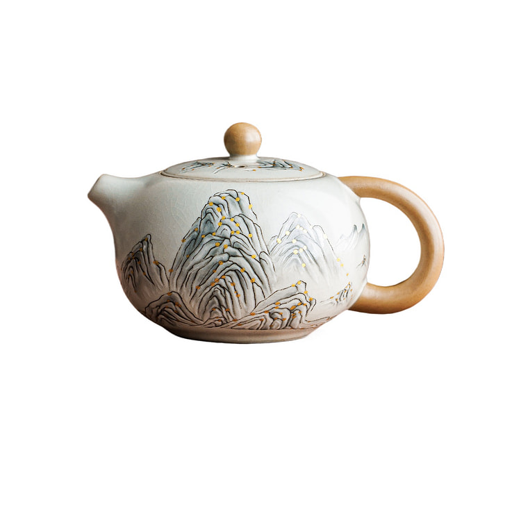 Qianli Jiangshan Ru Kiln Xishi Pot 13 * 8cm 1 box