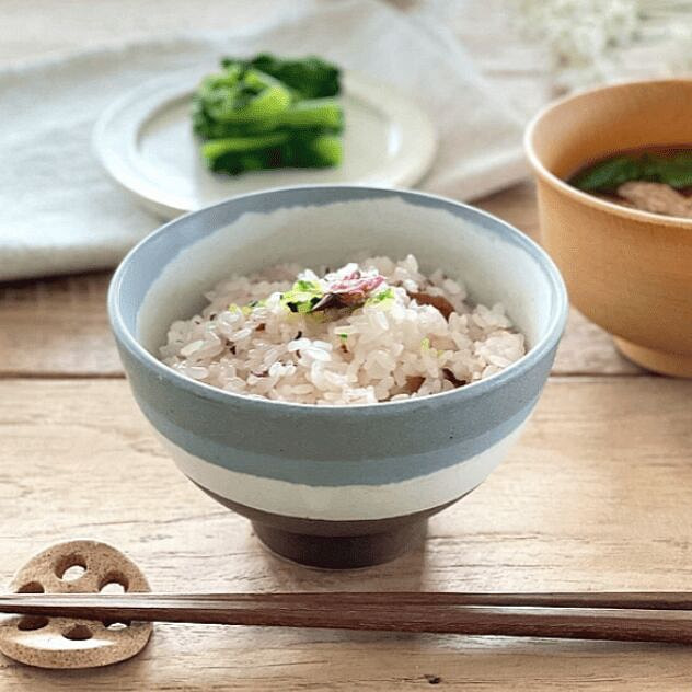 美浓烧 11.5cm 蓝/粉色 饭碗 - 蓝色 1 个