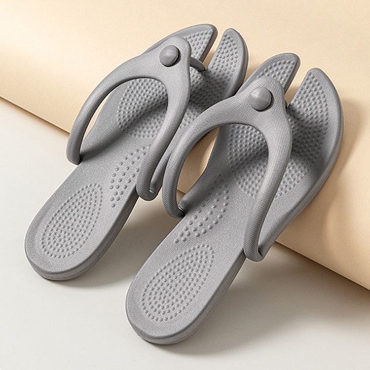 Foldable Travel Slippers In Grey F