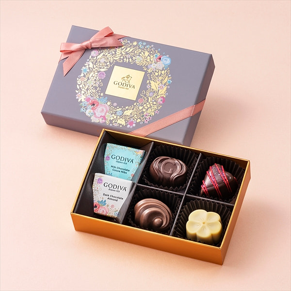 Godiva Gold Foil Bouquet Chocolate Gift Box 6 Pcs