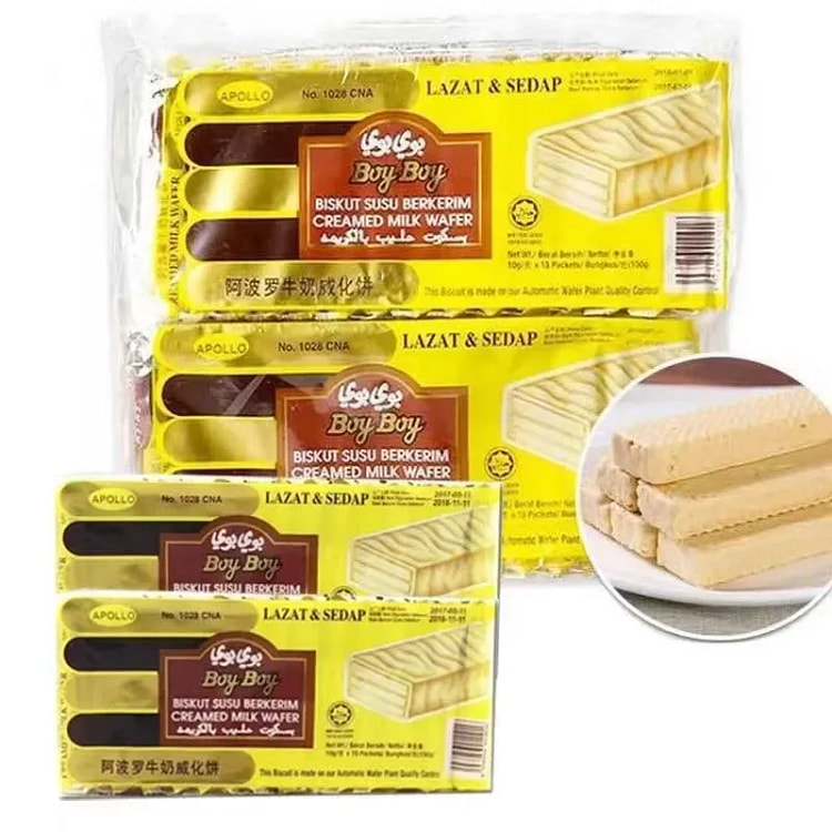 马来西亚进口阿波罗牛奶威化饼干