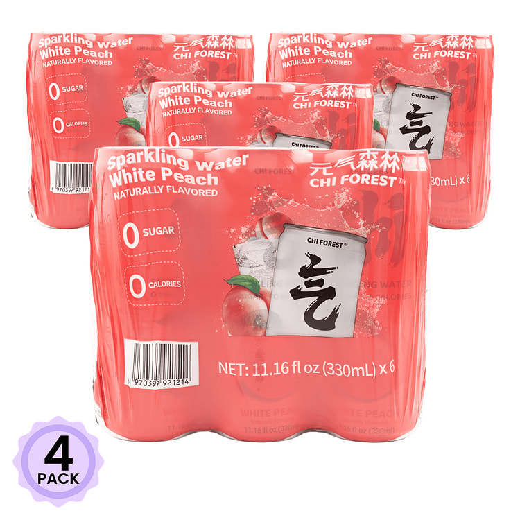 Nước Có Ga Genki Forest, Vị Đào Trắng 330 ml*6 cans*4 pack