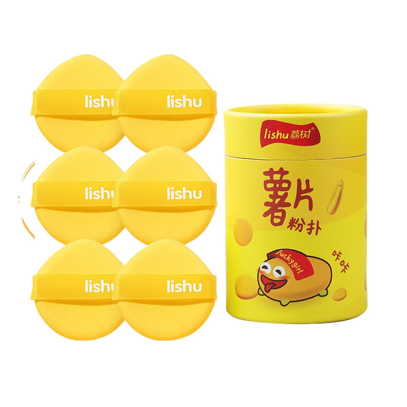 LISHU Wet Dry Chip Puffs 6pcs,1 box 1 count