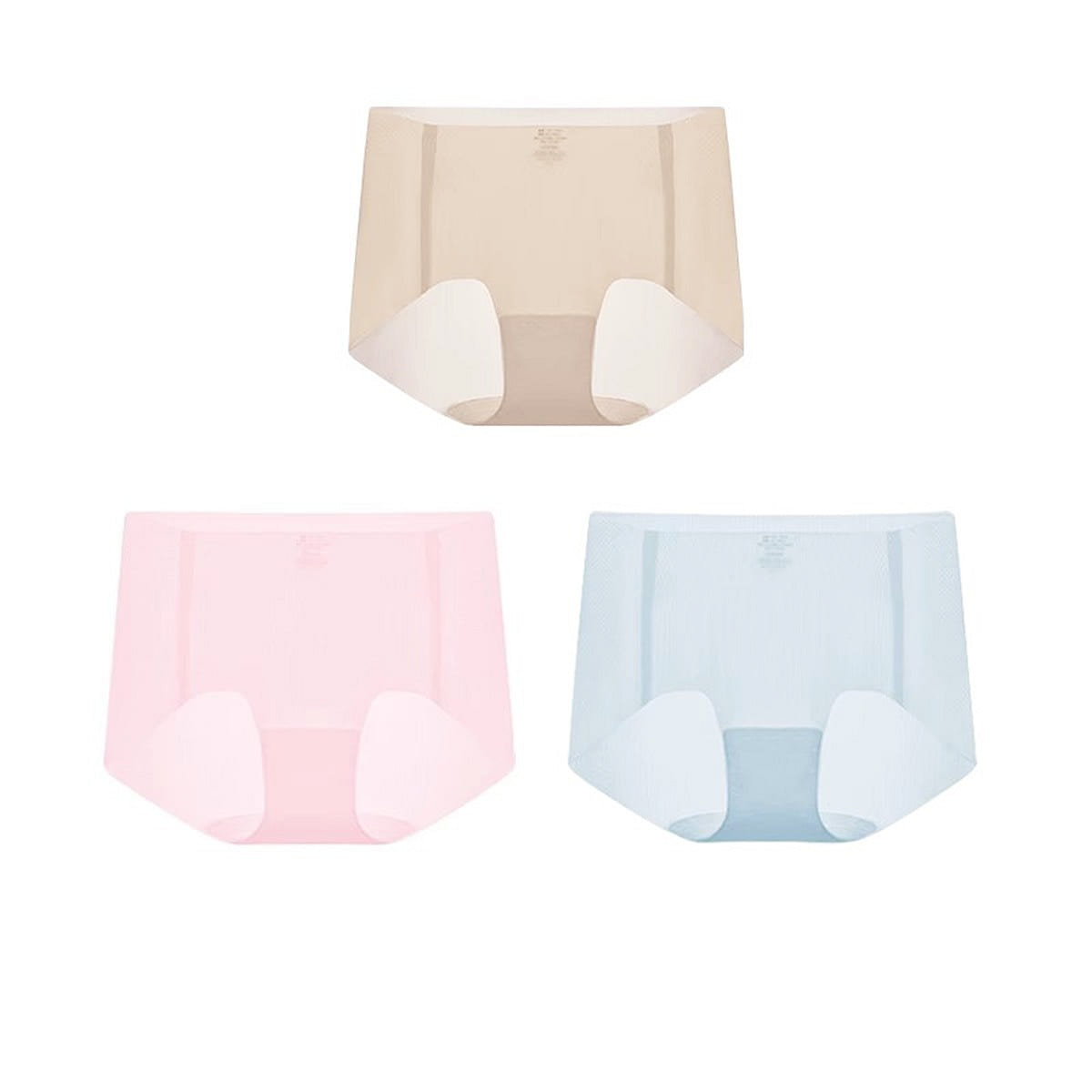 Ubras One Size Cool Type Mid-Waist Women Panties 3 Pack(Blue,Pink,Nude)) 10 g