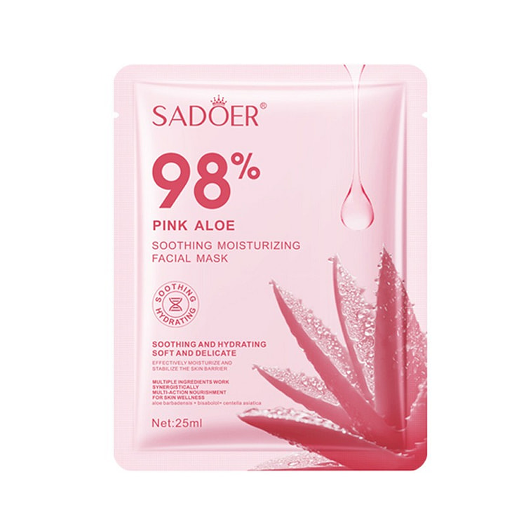 SADOER Pink Aloe Vera Face Mask-5-Pack 1 each