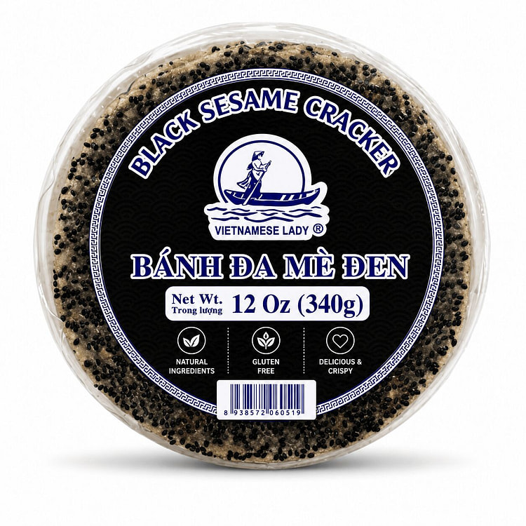 VIETNAMESE LADY Black Sesame Cracker 12 oz