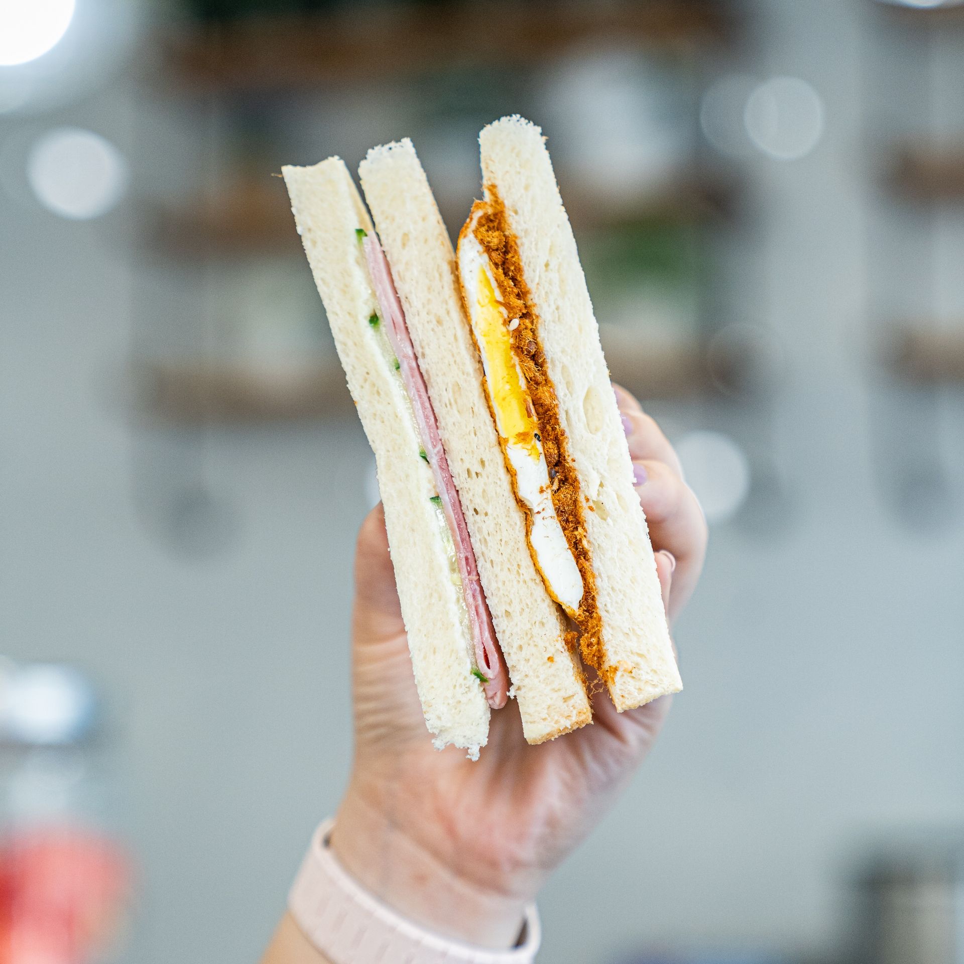 Get Taiwanese Delight: Pork Floss Ham Egg Sandwich (with Fresh