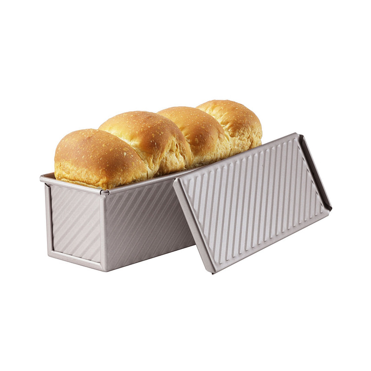 CHEFMADE Pullman Loaf Pan,  Corrugated Bakeware