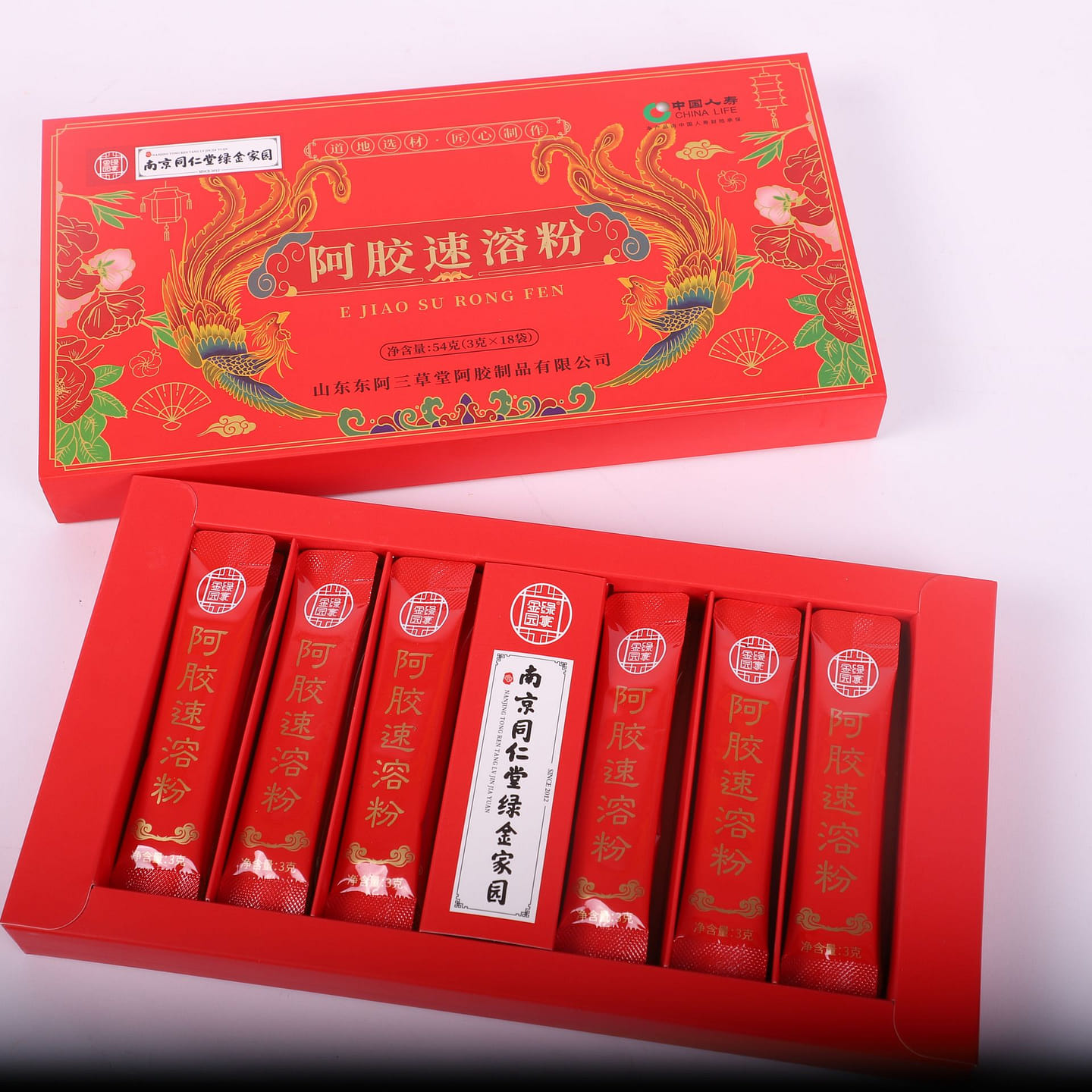 18 bags/box Tong Ren Tang Ejiao powder 54 g