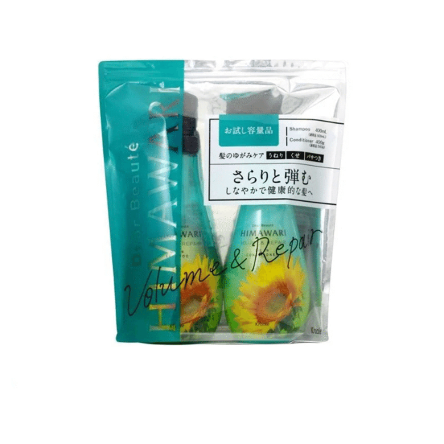 Kracie Himawari Set Volum & Repair New Shampoo & Conditioner 400g/400ml 1 each