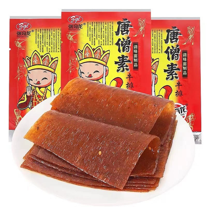 1 bag of Tang Monk vegetarian meat spicy strips 22 g
