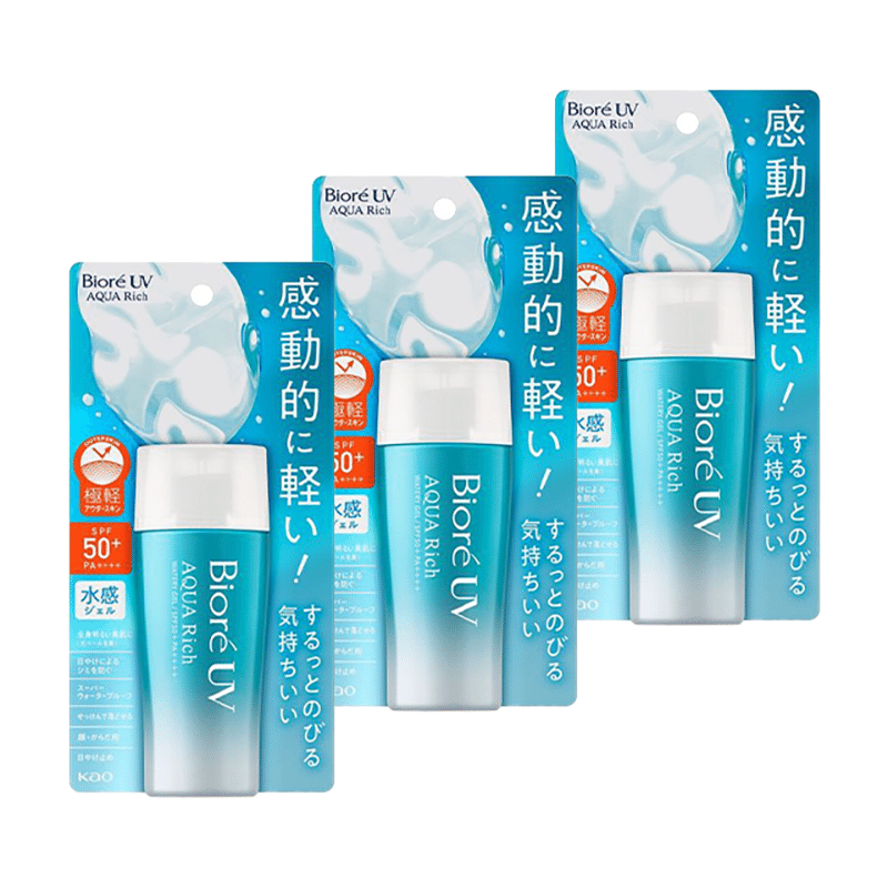 KAO Biore UV Aqua Rich Watery GEL (Pack of 3) 210 ml