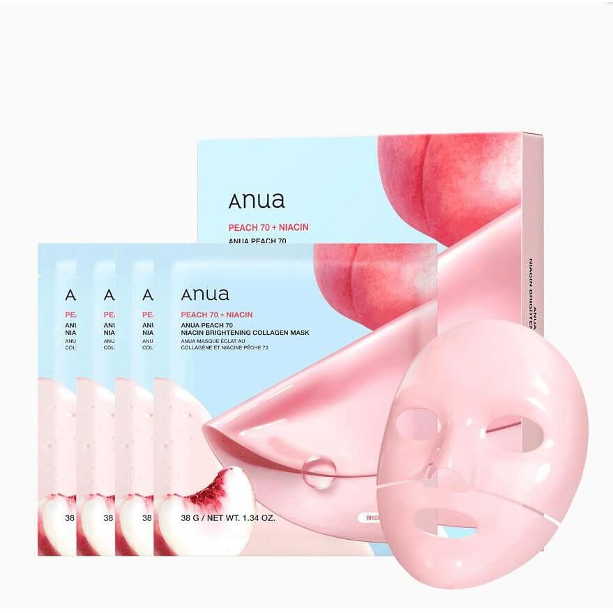 Peach 70 Niacin Brightening Collagen Mask 4ea 1 each