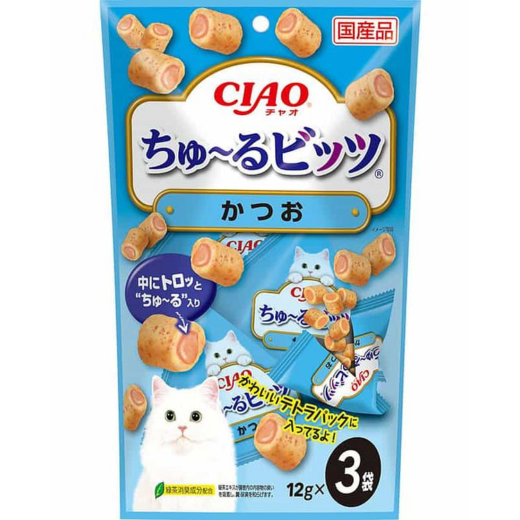 Inaba CIAO Bonito Churu Bits Cat Treats 12g*3pcs 1 each