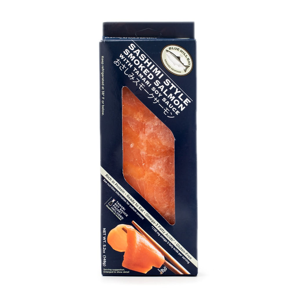 Salmão Defumado Estilo Sashimi com Molho de Soja Tamari Blue Hill Bay, Congelado 5.2 onça(s)