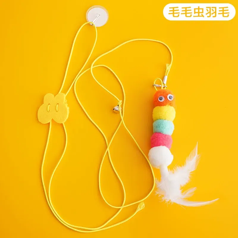 Swinging and playing with cat sticks caterpillar 1 count
